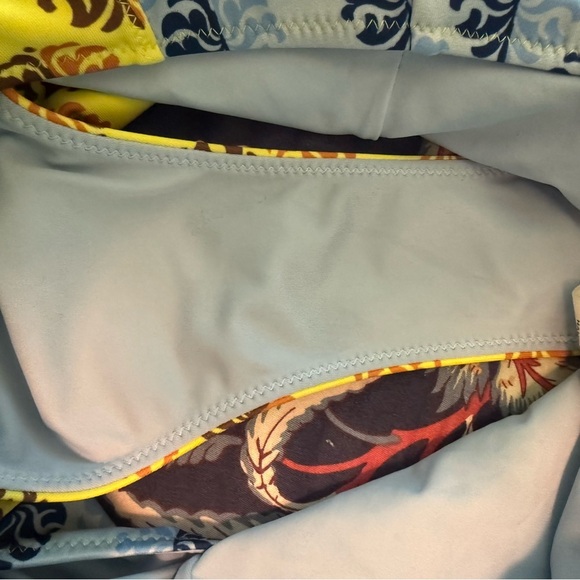 Rhode Navya High Waist Bikini Bottoms Yellow Blue size small - Picture 6 of 7